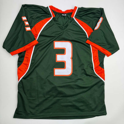 Autographed/Signed Frank Gore Miami Green Football Jersey JSA COA
