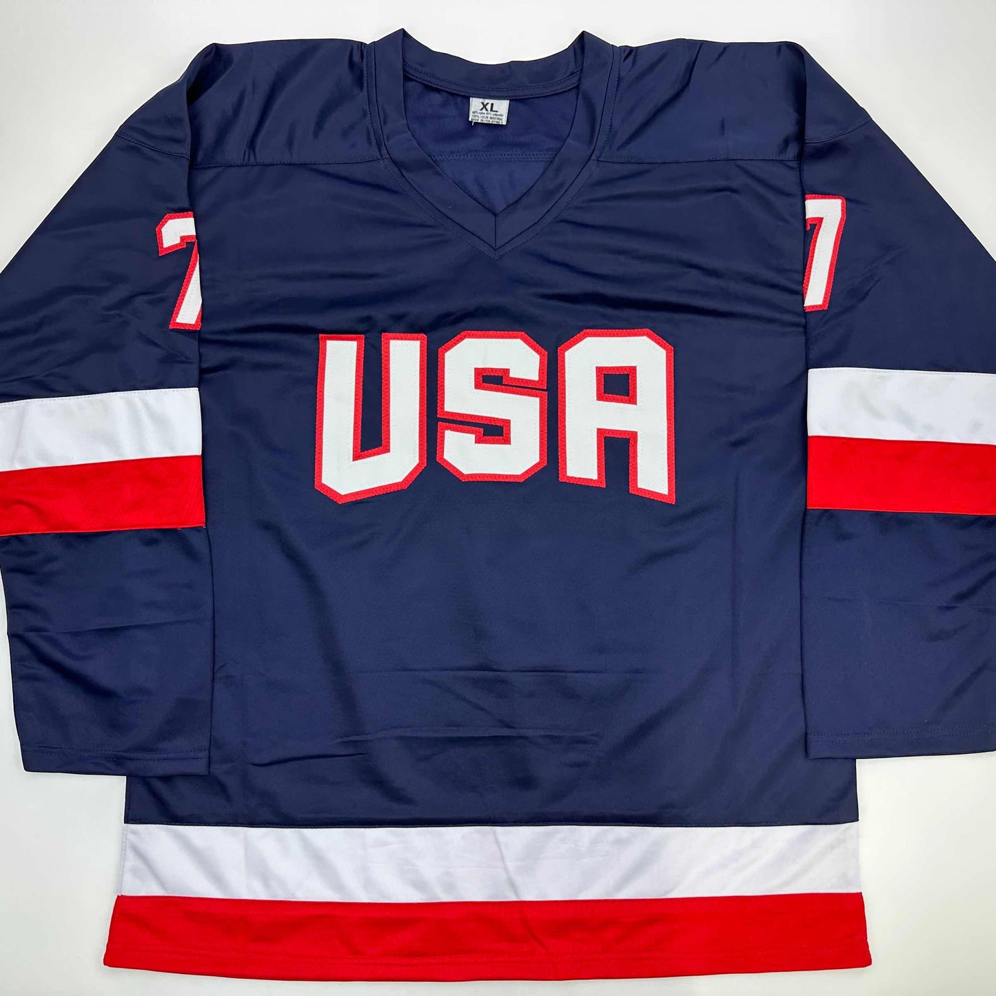 Facsimile Autographed Brady Tkachuk United States USA Blue 2025 4 Nations Face-Off Reprint Laser Auto Hockey Jersey Size Men's XL