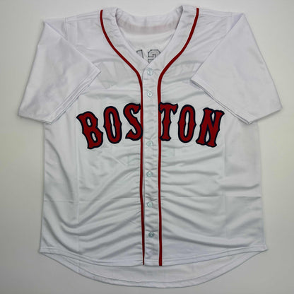 Facsimile Autographed Alex Bregman Boston White Reprint Laser Auto Baseball Jersey Size Men's XL