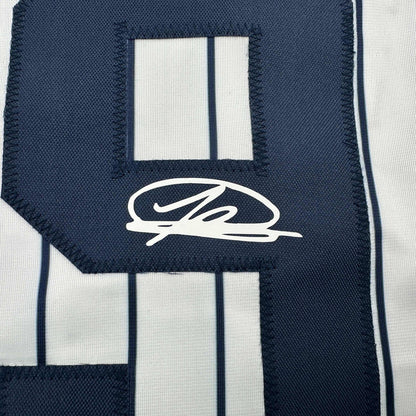 Facsimile Autographed Jasson Dominguez New York Pinstripe Reprint Laser Auto Baseball Jersey Size Men's XL