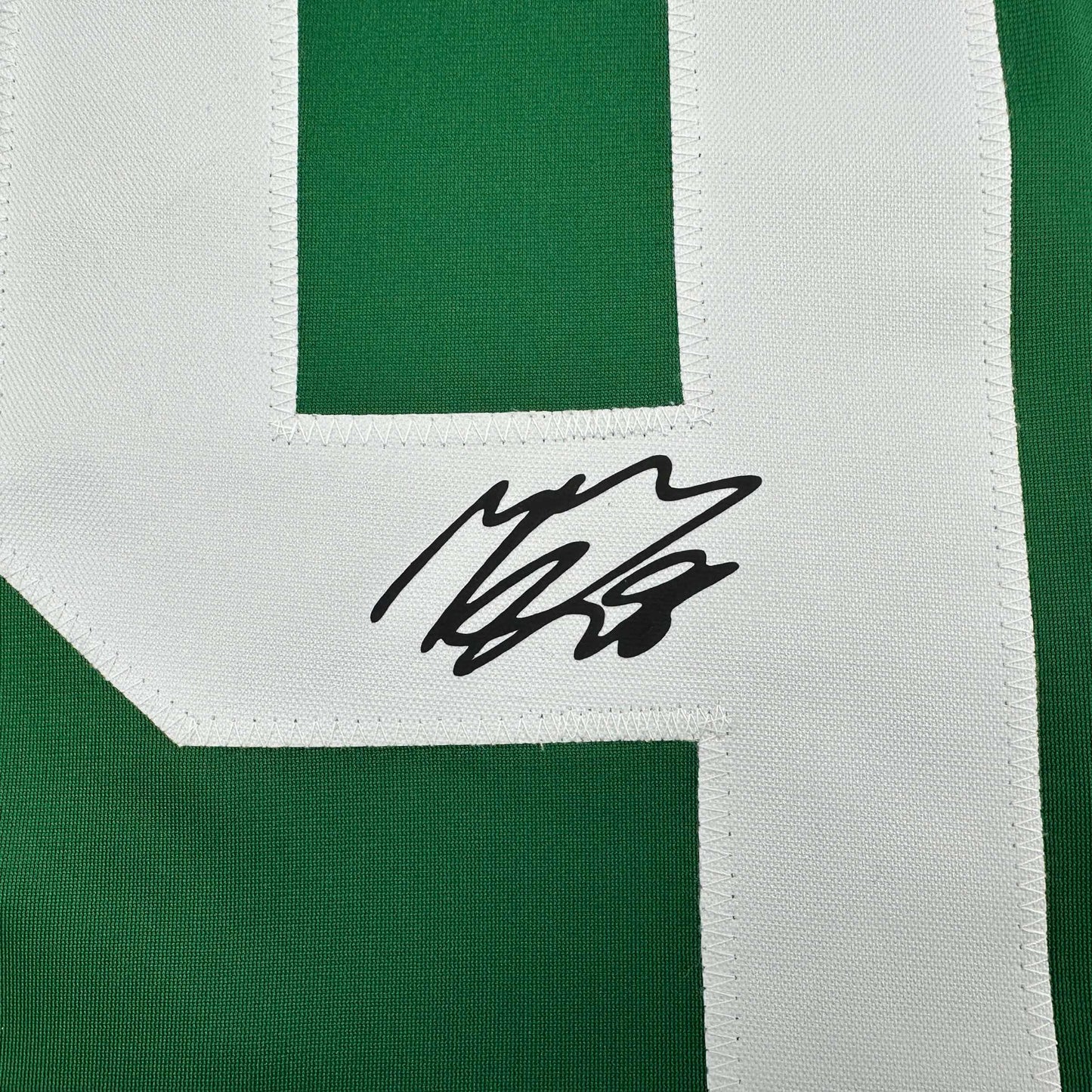 Facsimile Autographed Mikko Rantanen Dallas Green Reprint Laser Auto Hockey Jersey Size Men's XL