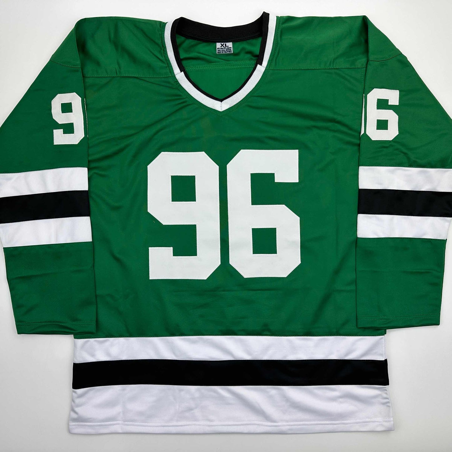 Facsimile Autographed Mikko Rantanen Dallas Green Reprint Laser Auto Hockey Jersey Size Men's XL