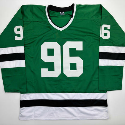 Facsimile Autographed Mikko Rantanen Dallas Green Reprint Laser Auto Hockey Jersey Size Men's XL