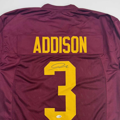 Autographed/Signed Jordan Addison USC Southern Cal Red College Football Jersey JSA COA