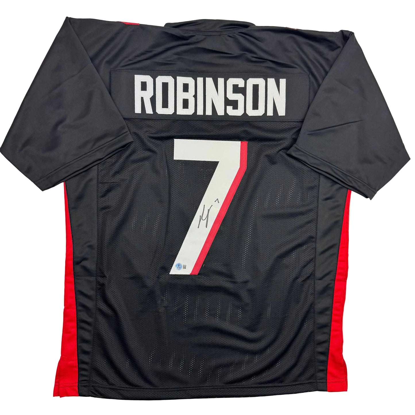 Autographed/Signed Bijan Robinson Atlanta Black Football Jersey Beckett BAS COA