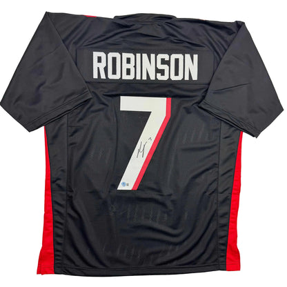 Autographed/Signed Bijan Robinson Atlanta Black Football Jersey Beckett BAS COA
