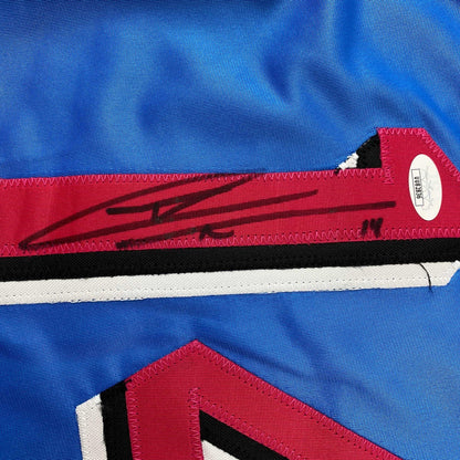 Autographed/Signed Tyler Herro Miami Blue Vice City Basketball Jersey JSA COA