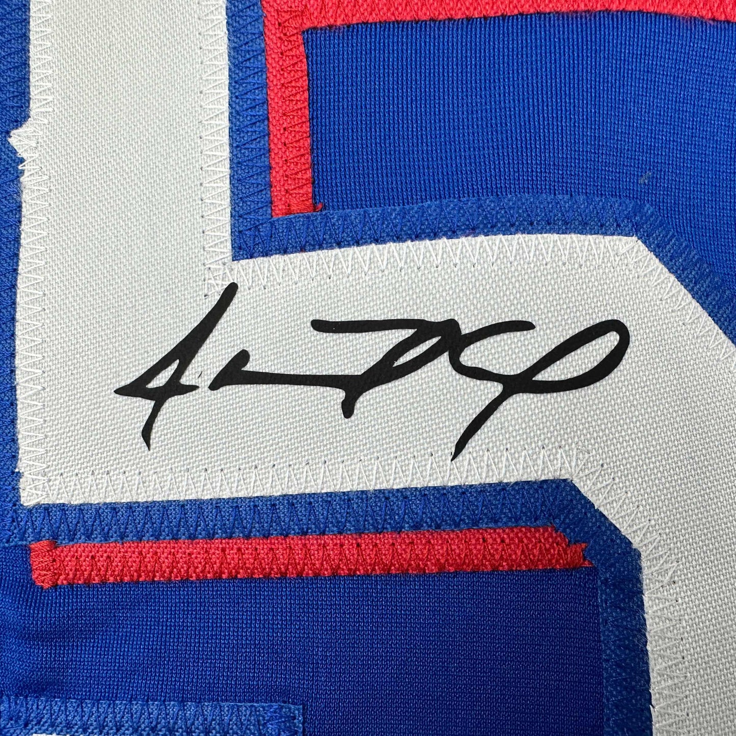 Facsimile Autographed Adolis Garcia Texas Blue Reprint Laser Auto Baseball Jersey Size Men's XL