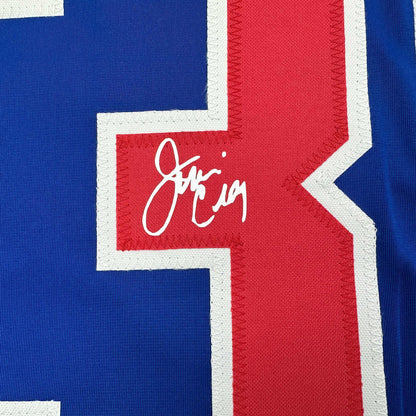 Facsimile Autographed Jim Craig United States USA Blue 1980 Miracle on Ice Reprint Laser Auto Hockey Jersey Size Men's XL