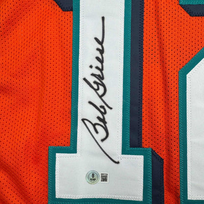 Autographed/Signed Bob Griese Miami Orange Football Jersey JSA COA