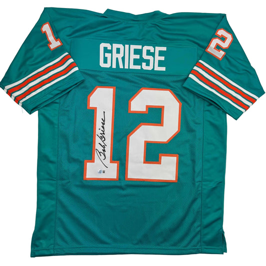 Autographed/Signed Bob Griese Miami Teal Football Jersey JSA COA