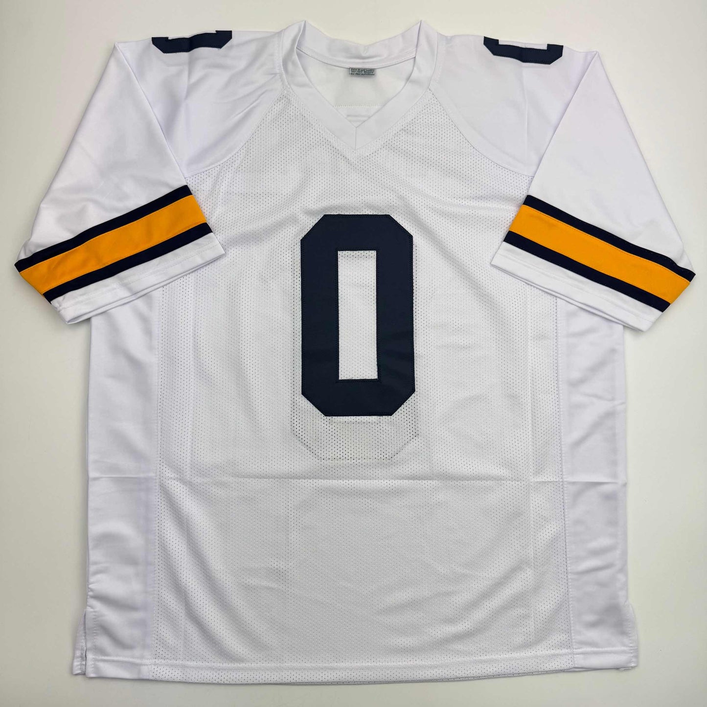 Autographed/Signed Mike Sainristil Michigan White College Football Jersey Beckett BAS COA