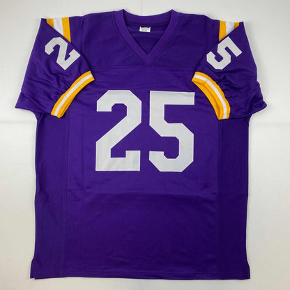 Autographed/Signed YA Y.A. Tittle LSU Purple College Football Jersey JSA COA
