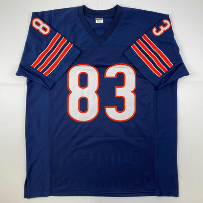Autographed/Signed Willie Gault Chicago Blue Football Jersey JSA COA