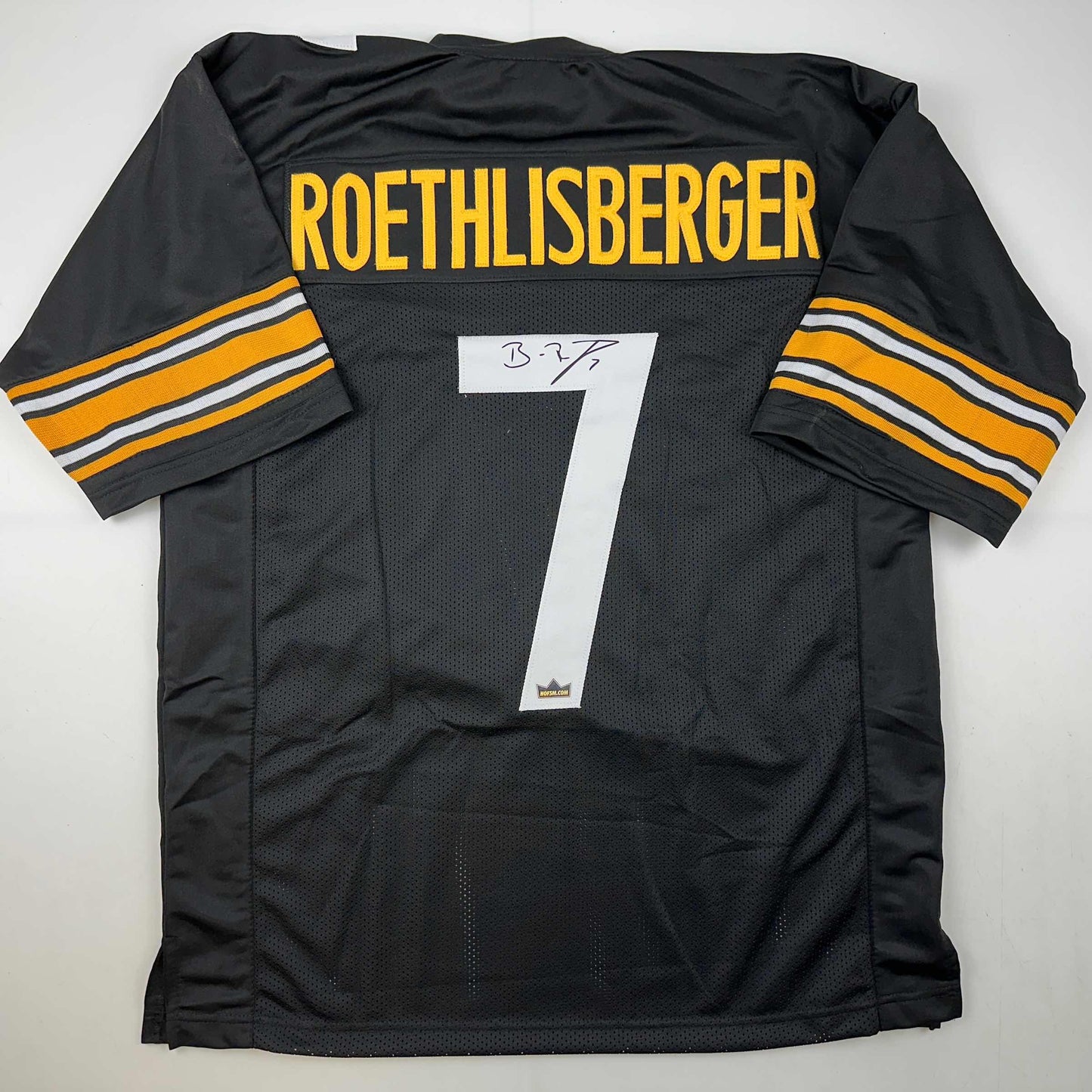 Facsimile Autographed Ben Roethlisberger Pittsburgh Black Reprint Laser Auto Football Jersey Size Men's XL