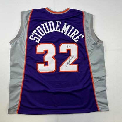 Autographed/Signed Amare Stoudemire Phoenix Purple Basketball Jersey Beckett BAS COA
