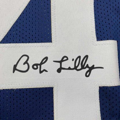 Facsimile Autographed Bob Lilly Dallas Thanksgiving Day Reprint Laser Auto Football Jersey Size Men's XL
