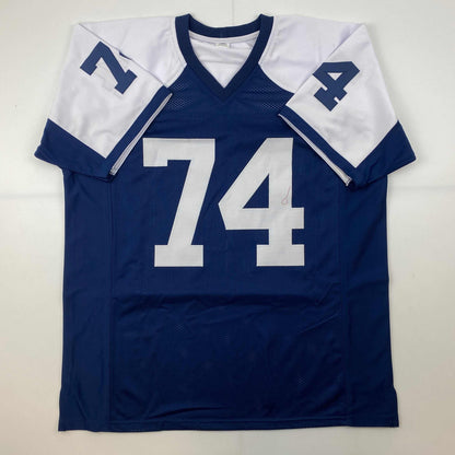 Facsimile Autographed Bob Lilly Dallas Thanksgiving Day Reprint Laser Auto Football Jersey Size Men's XL