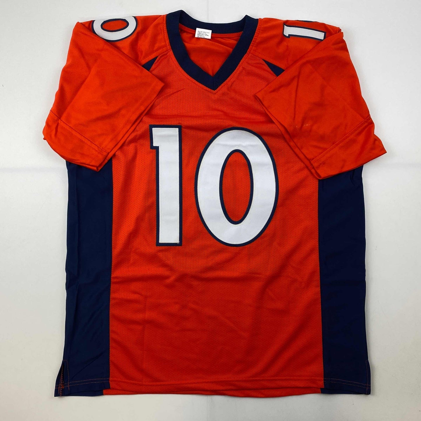 Facsimile Autographed Jerry Jeudy Denver Orange Reprint Laser Auto Football Jersey Size Men's XL