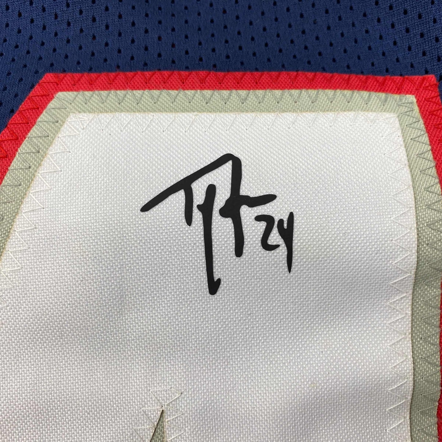Facsimile Autographed Ty Law New England Blue Reprint Laser Auto Football Jersey Size Men's XL