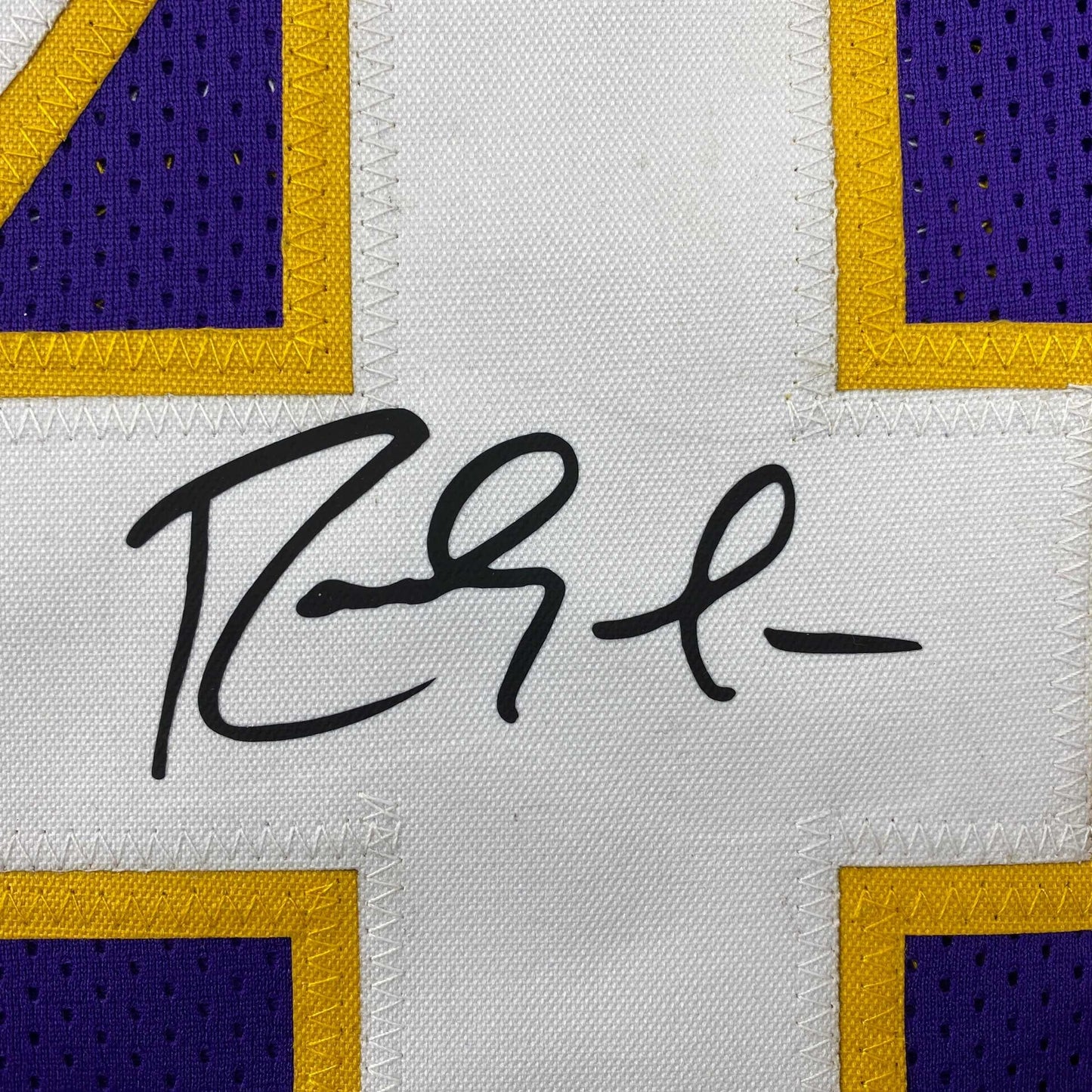 Facsimile Autographed Randy Moss Minnesota Purple Reprint Laser Auto Football Jersey Size Men's XL
