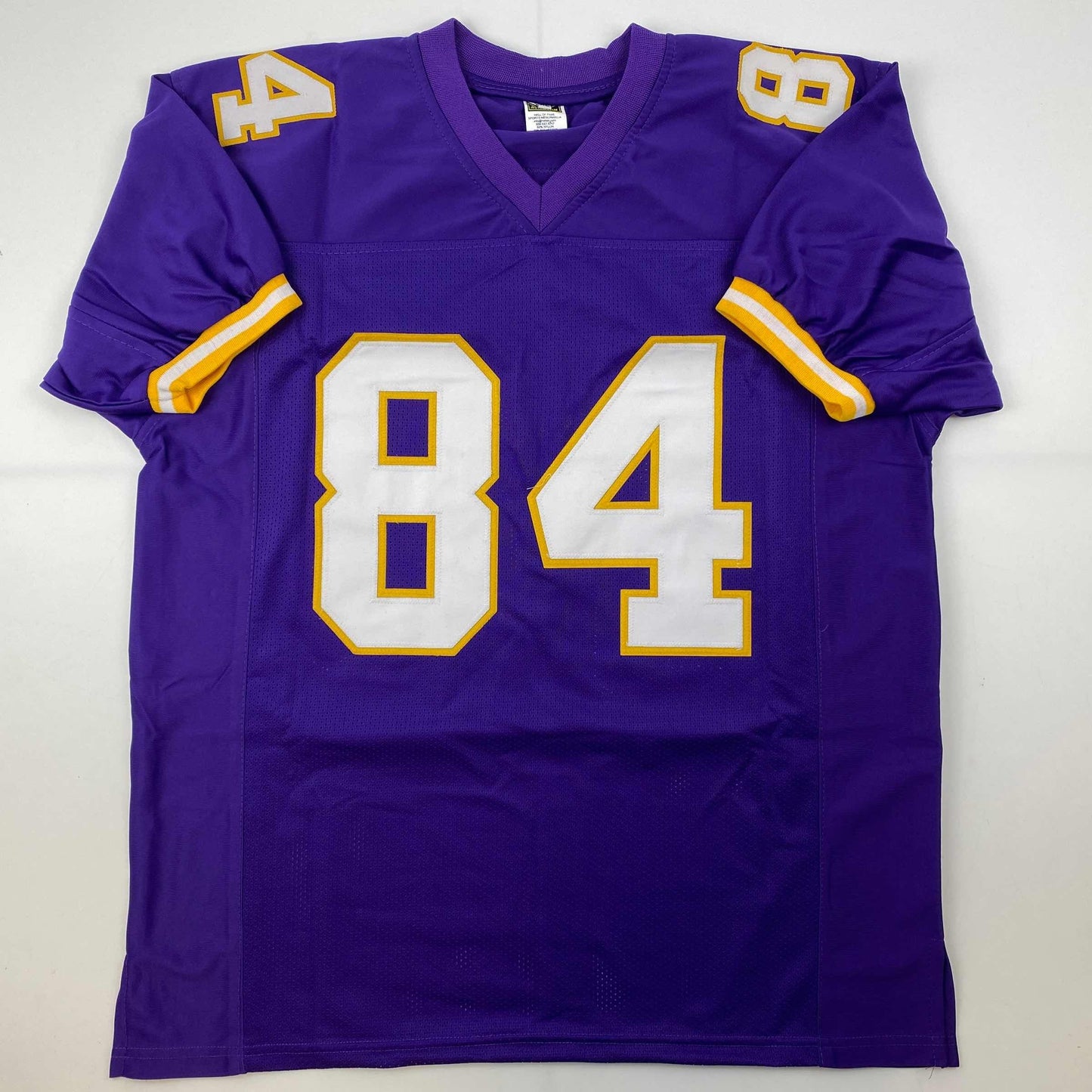 Facsimile Autographed Randy Moss Minnesota Purple Reprint Laser Auto Football Jersey Size Men's XL