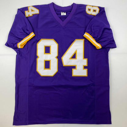 Facsimile Autographed Randy Moss Minnesota Purple Reprint Laser Auto Football Jersey Size Men's XL