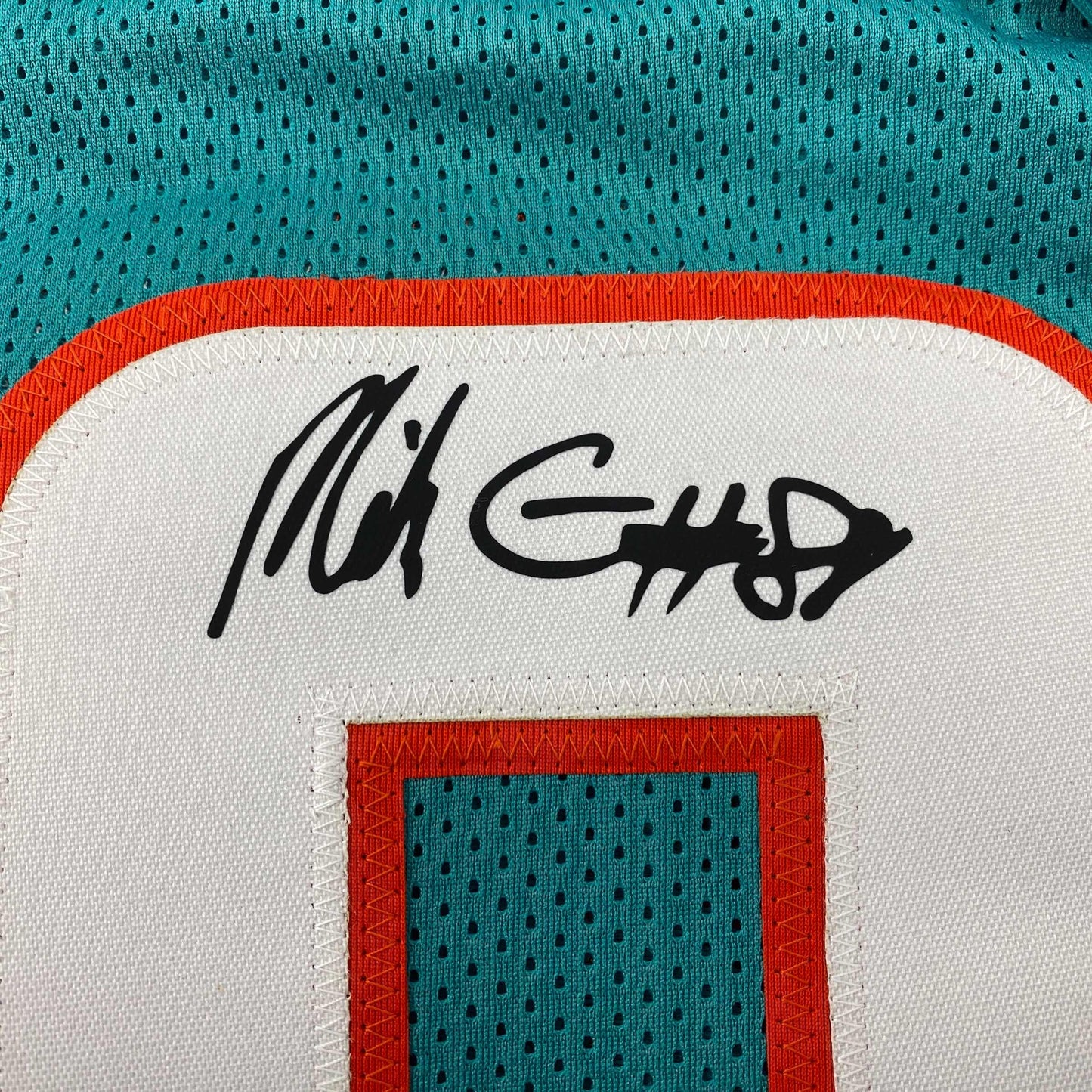 Facsimile Autographed Mike Gesicki Miami Teal Reprint Laser Auto Football Jersey Size Men's XL