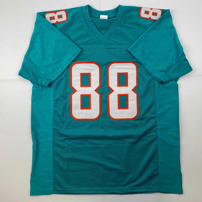 Facsimile Autographed Mike Gesicki Miami Teal Reprint Laser Auto Football Jersey Size Men's XL