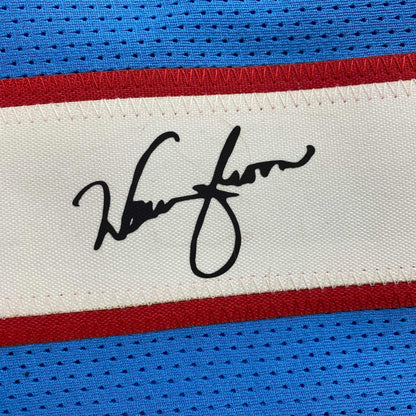 Facsimile Autographed Warren Moon Houston Blue Reprint Laser Auto Football Jersey Size Men's XL