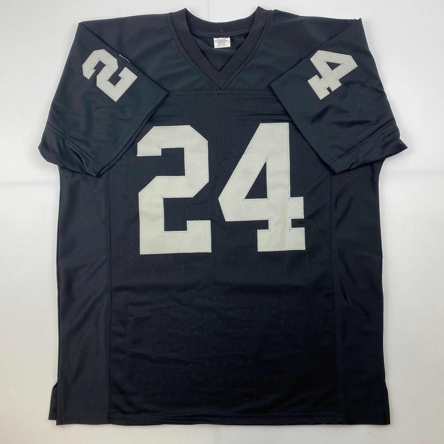 Facsimile Autographed Marshawn Lynch Oakland Las Vegas Black Reprint Laser Auto Football Jersey Size Men's XL
