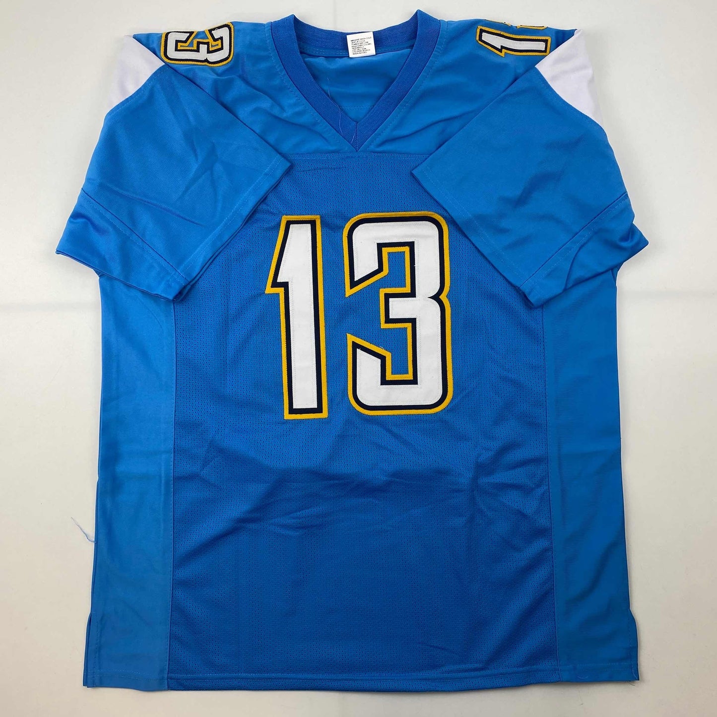 Facsimile Autographed Keenan Allen Los Angeles LA Powder Blue Reprint Laser Auto Football Jersey Size Men's XL
