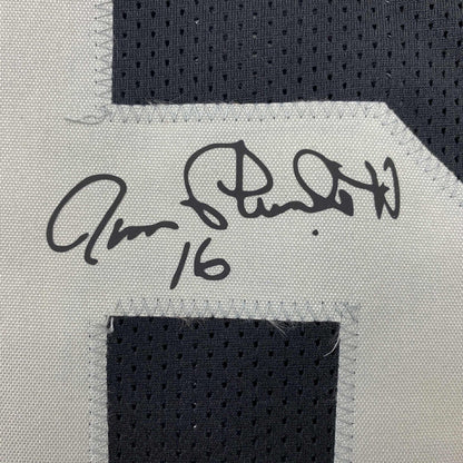 Facsimile Autographed Jim Plunkett Oakland Las Vegas Black Reprint Laser Auto Football Jersey Size Men's XL
