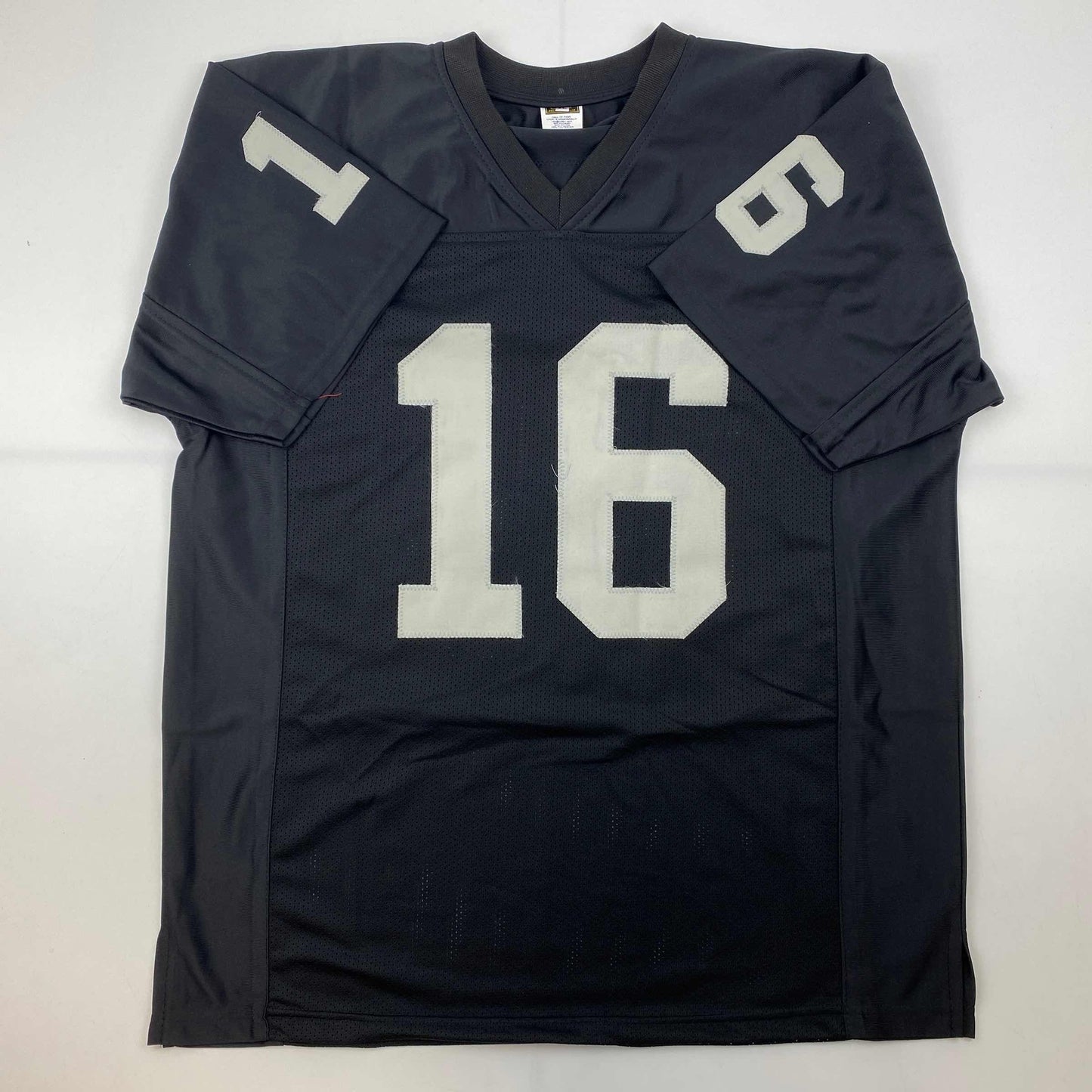 Facsimile Autographed Jim Plunkett Oakland Las Vegas Black Reprint Laser Auto Football Jersey Size Men's XL