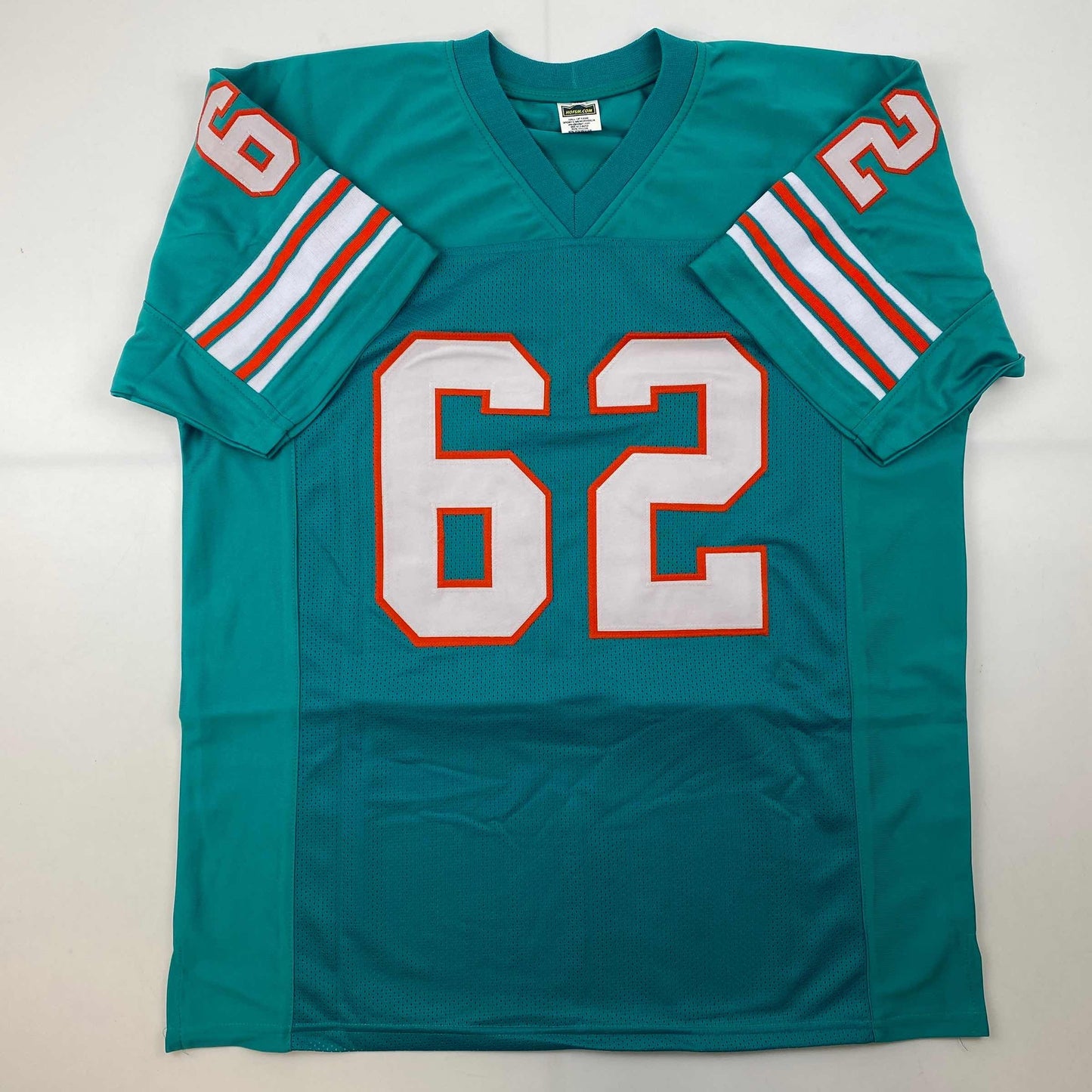Facsimile Autographed Jim Langer Miami Teal Reprint Laser Auto Football Jersey Size Men's XL