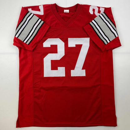 Facsimile Autographed Eddie George Ohio State Red Reprint Laser Auto College Football Jersey Size Men's XL