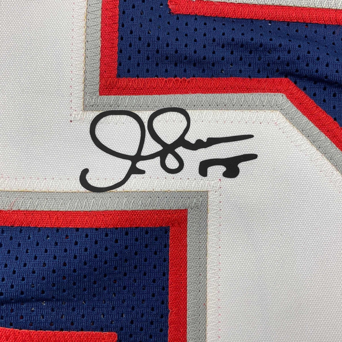 Facsimile Autographed Junior Seau New England Blue Reprint Laser Auto Football Jersey Size Men's XL