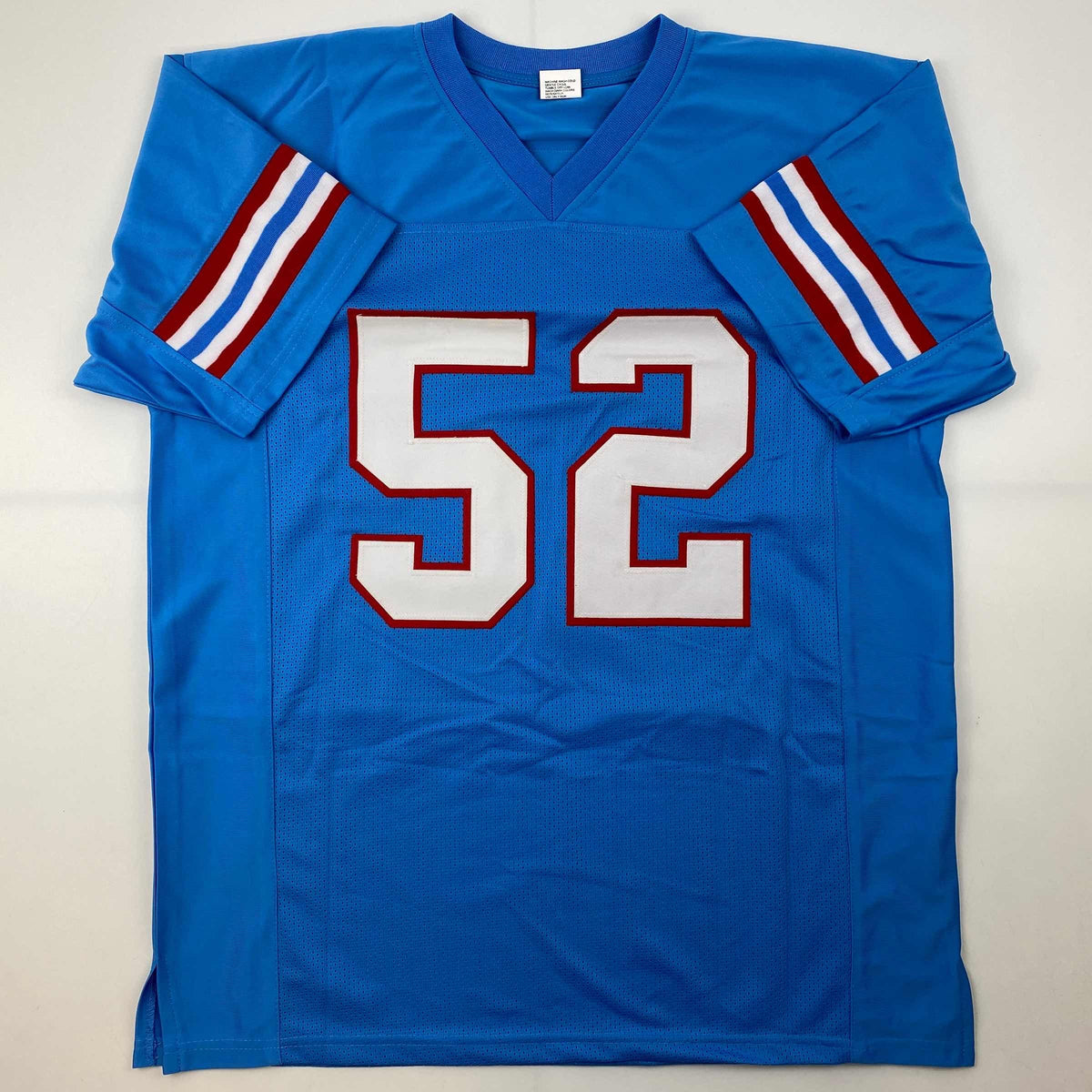 Facsimile Autographed Robert Brazile Houston Blue Reprint Laser Auto Football Jersey Size Men's XL