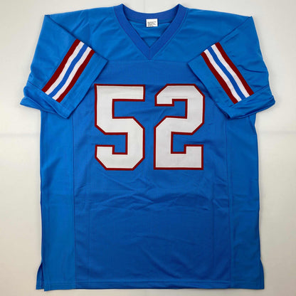 Facsimile Autographed Robert Brazile Houston Blue Reprint Laser Auto Football Jersey Size Men's XL