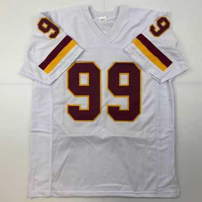 Facsimile Autographed Chase Young Washington White Reprint Laser Auto Football Jersey Size Men's XL