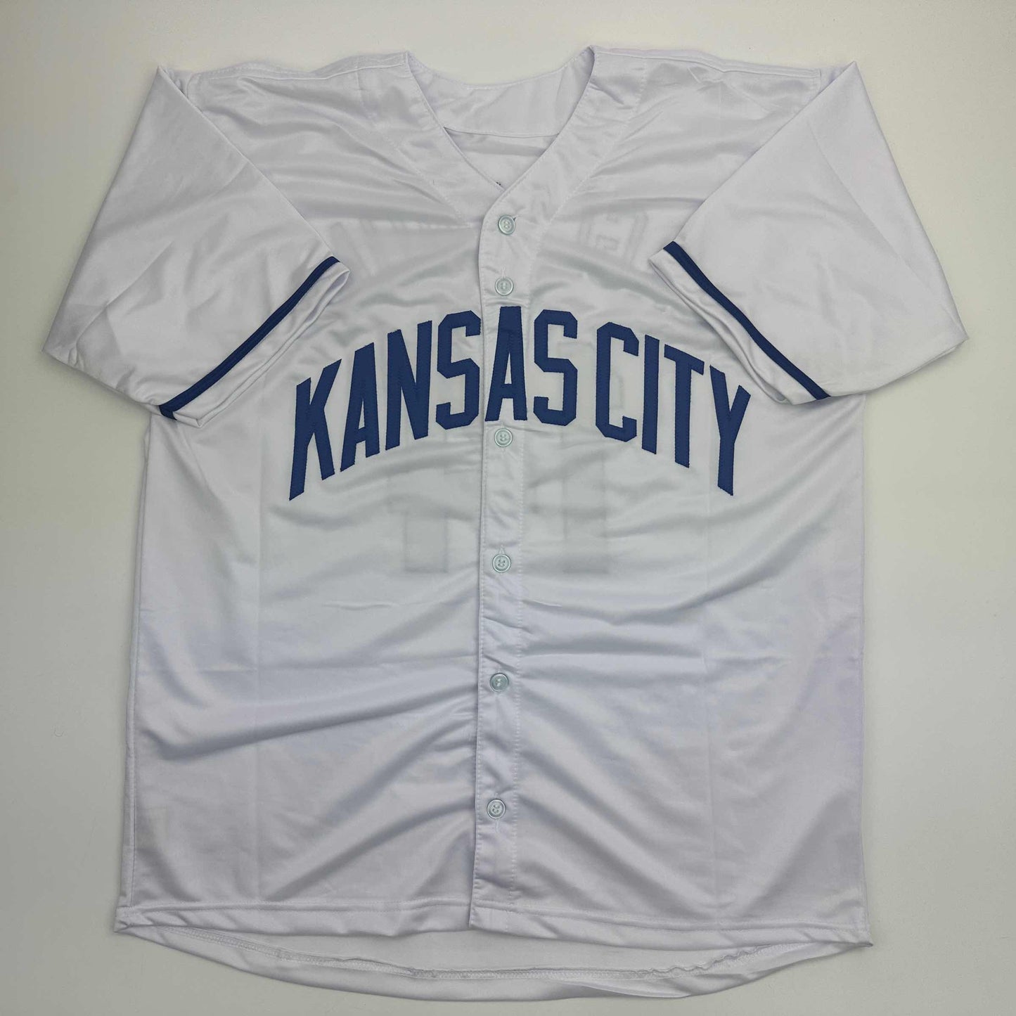 Facsimile Autographed Jac Caglianone Kansas City White Reprint Laser Auto Baseball Jersey Size Men's XL
