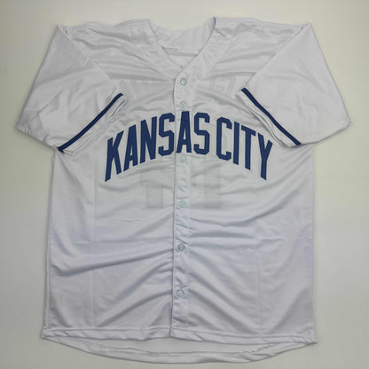Facsimile Autographed Jac Caglianone Kansas City White Reprint Laser Auto Baseball Jersey Size Men's XL