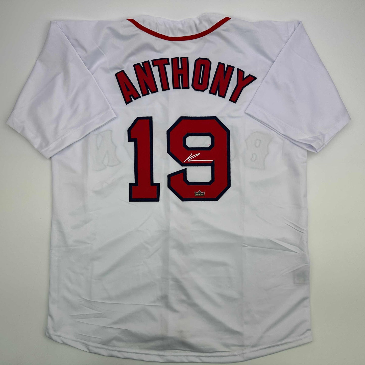 Facsimile Autographed Roman Anthony Boston White Reprint Laser Auto Baseball Jersey Size Men's XL