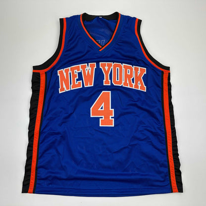 Autographed/Signed Nate Robinson New York Blue Basketball Jersey Beckett BAS COA