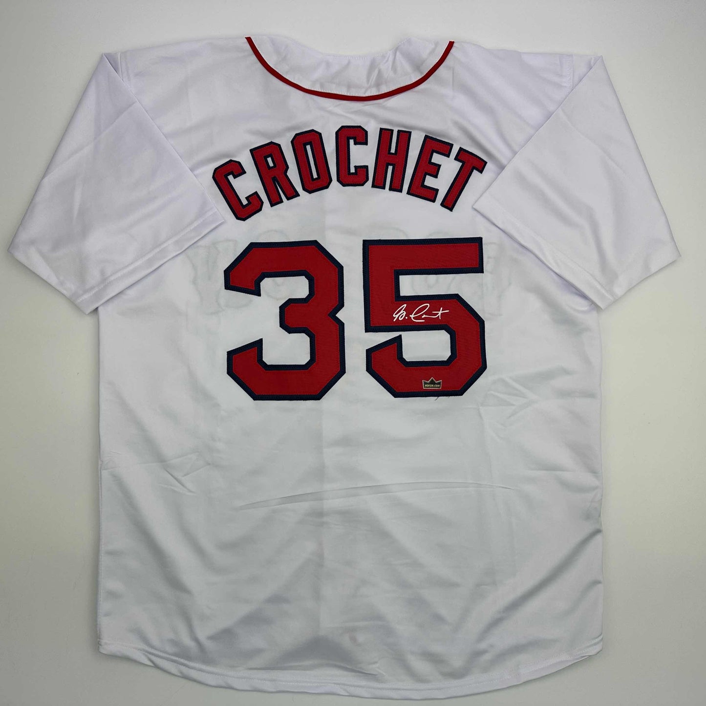 Facsimile Autographed Garrett Crochet Boston White Reprint Laser Auto Baseball Jersey Size Men's XL