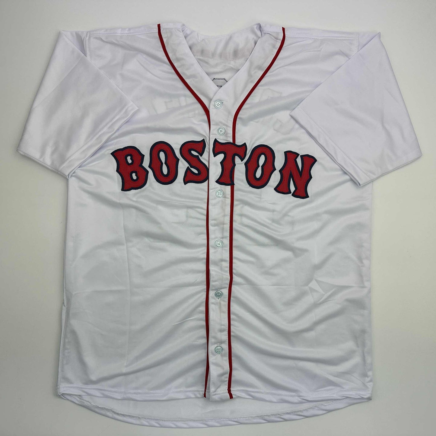 Facsimile Autographed Garrett Crochet Boston White Reprint Laser Auto Baseball Jersey Size Men's XL