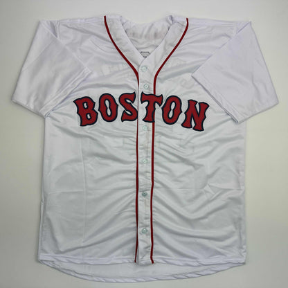 Facsimile Autographed Garrett Crochet Boston White Reprint Laser Auto Baseball Jersey Size Men's XL