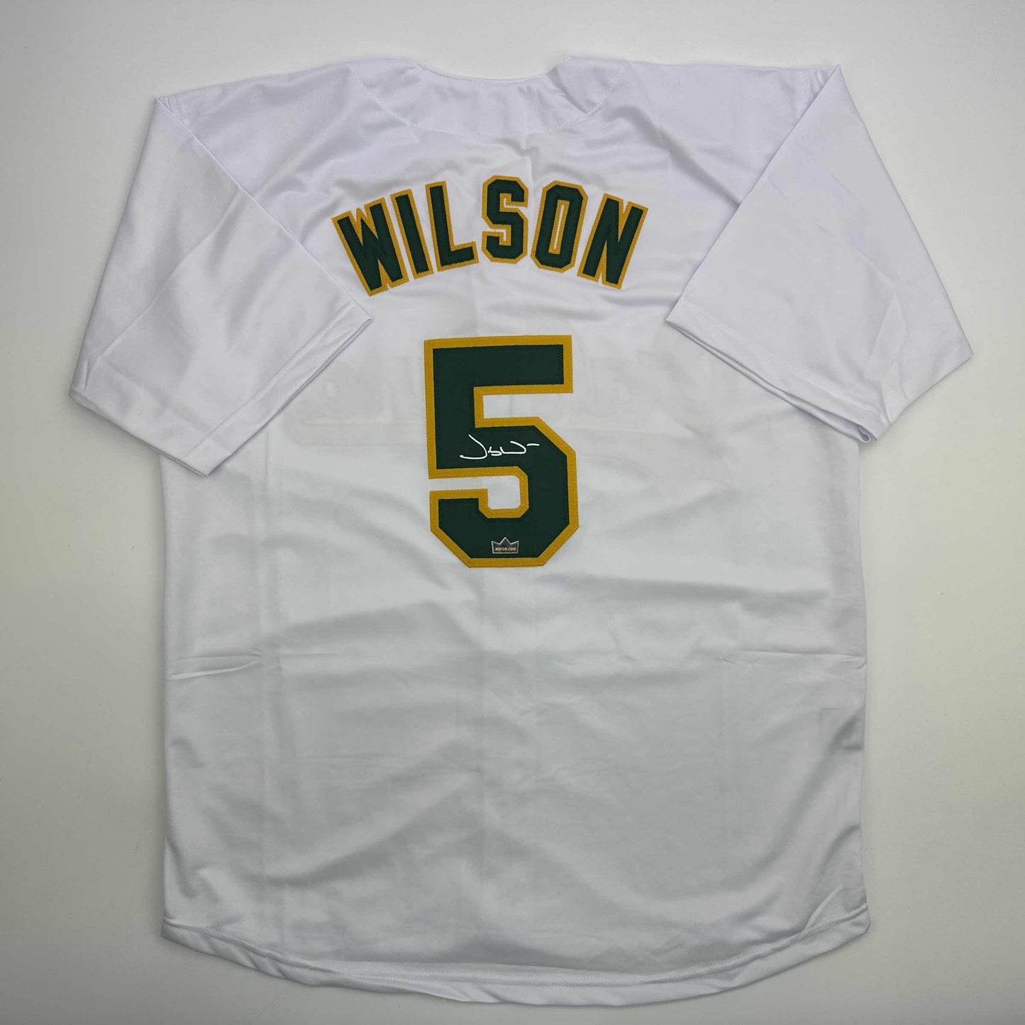Facsimile Autographed Jacob Wilson Oakland White Reprint Laser Auto Baseball Jersey Size Men's XL