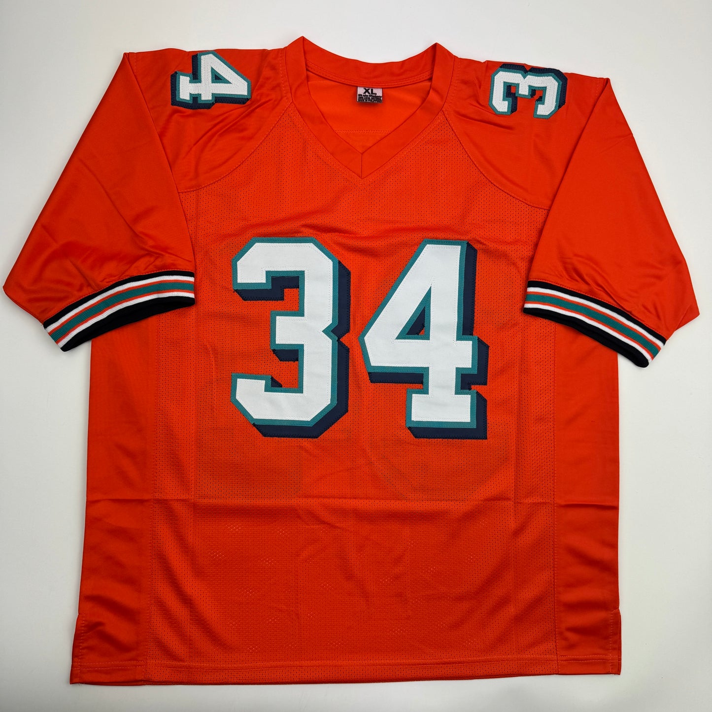Autographed/Signed Ricky Williams Miami Orange Football Jersey JSA COA