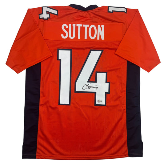 Autographed/Signed Courtland Sutton Denver Orange Football Jersey JSA COA